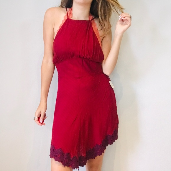 Free People Dresses & Skirts - NWT Free People lace trim low back slip dress